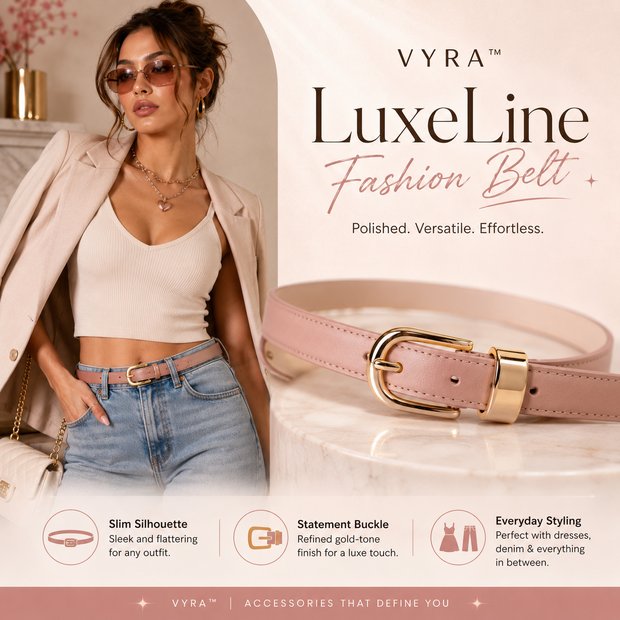 VYRA™ LuxeLine Fashion Belt